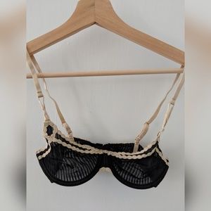 Elle Macpherson Sheer Black and Tan Bra